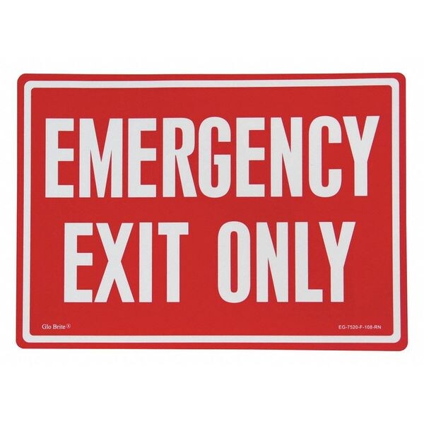 Emergency Exit Only, Red/PL, 14