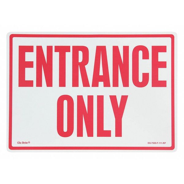 Entrance Only, Red On PL, 14