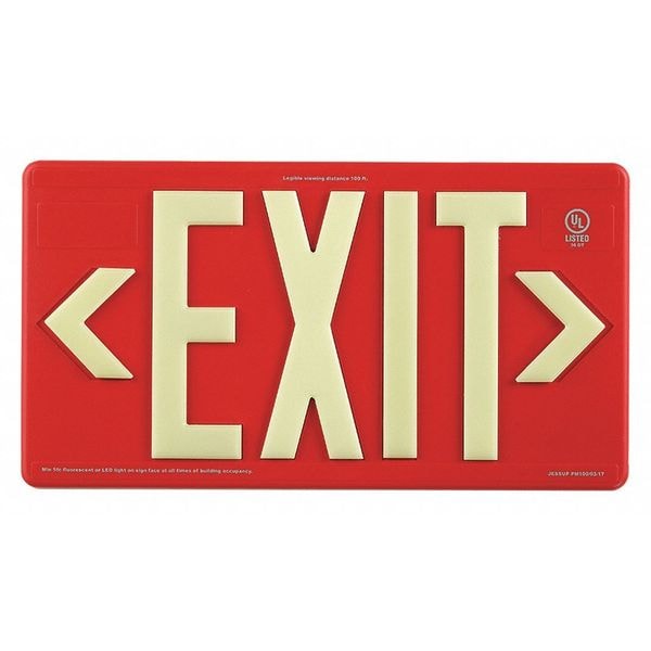 Exit Sign, PM100, Red Double Sided