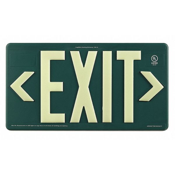 Exit, Green, PM100, Double Sided