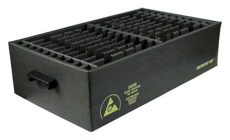 Stacking Container, Black, Cardboard, 38 3/4 in L, 36 1/2 in W, 2 1/4 in H