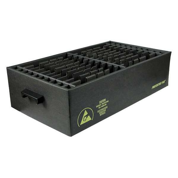 Divider Box, Black, Cardboard, 36 3/4 in L, 25 1/2 in W, 3 1/4 in H, 1.56 cu ft Volume Capacity