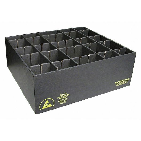 Divider Box, Black, Cardboard, 22 in L, 38 1/2 in W, 4 1/4 in H, 3.51 cu ft Volume Capacity