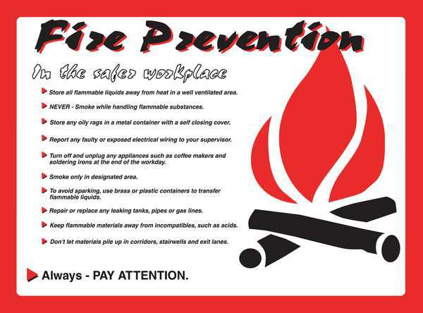 Poster, Fire Prevention, 18 x 24 In.