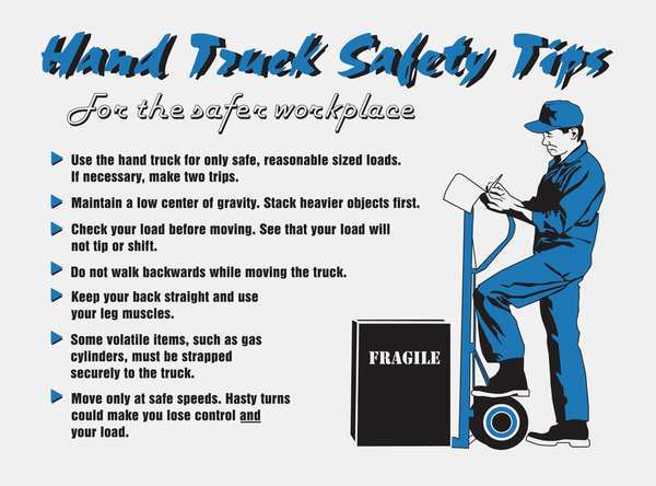 Poster, Hand Truck Safety Tips, 18 x 24