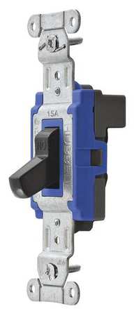 Wall Switch, 3-Way, 120/277V, 15A, Blk, Toggl