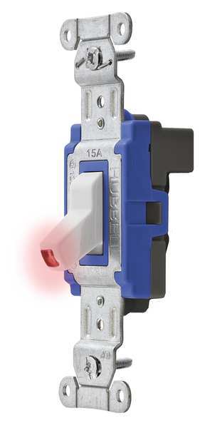 Pilot Lit Wall Swtch, 1-Pole, 120/277V, 15A