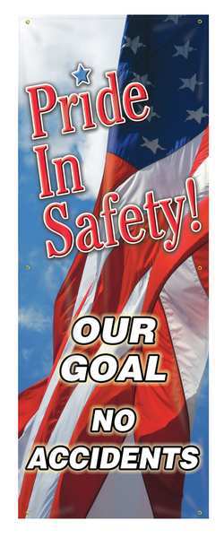 Banner, Pride In Safety, 74 x 28 In.