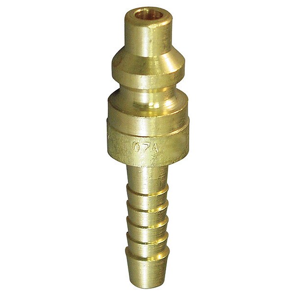 Coupler Plug, Hose Barb, 1/4, Brass