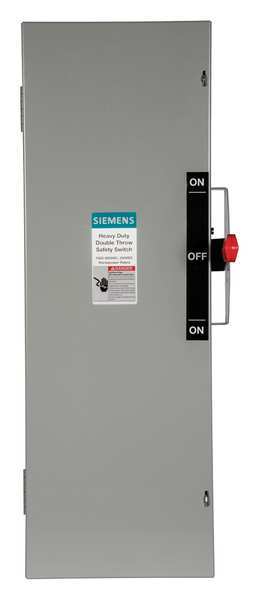 Fusible Safety Switch, Heavy Duty, 600V AC, 3PDT, 100 A, NEMA 1