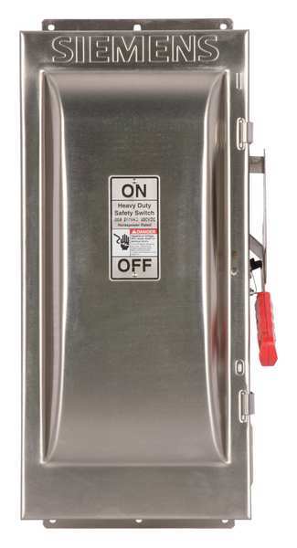 Fusible Safety Switch, Heavy Duty, 240V AC, 2PST, 100 A, NEMA 4