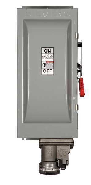 Fusible Safety Switch, Heavy Duty, 600V AC, 3PST, 100 A, NEMA 12