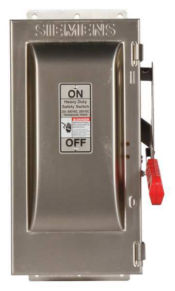 Nonfusible Safety Switch, Heavy Duty, 600V AC, 3PST, 30 A, NEMA 4