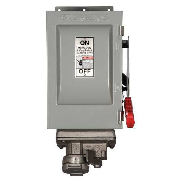 Nonfusible Safety Switch, Heavy Duty, 600V AC, 3PST, 30 A, NEMA 12