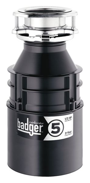 Garbage Disposal with Cord, Residential, 1/2 hp, 26 oz Grinding Capacity, 1,725 RPM, 120 V, 6.3 A