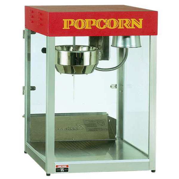 Popcorn Maker, 12 oz., 120V, Silver/Red