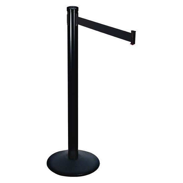 Barrier Post with Belt, 10 ft. L, Black