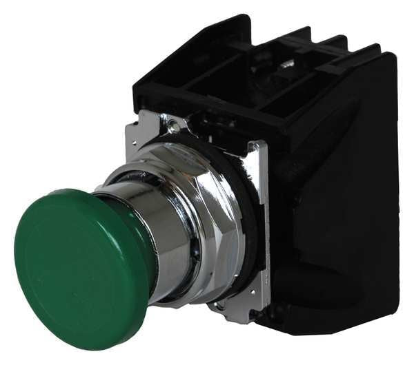 Hazardous Location Push Button with Contacts, 30 mm, 2 NC, 2 NO, Green
