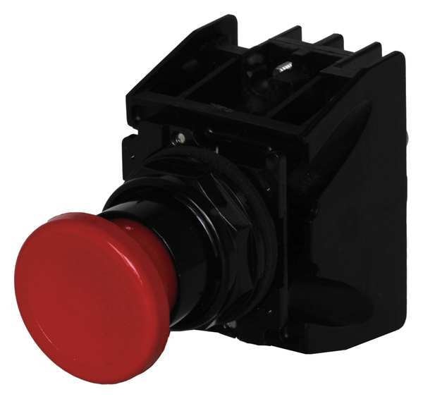 Hazardous Location Push Button with Contacts, 30 mm, 1 NC, 1 NO, Red