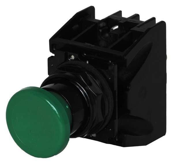 Hazardous Location Push Button with Contacts, 30 mm, 2 NC, 2 NO, Green