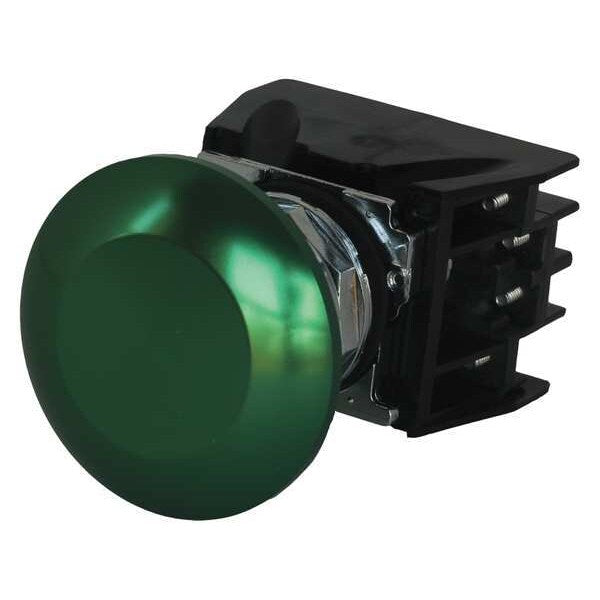 Hazardous Location Push Button with Contacts, 30 mm, 2 NC, 2 NO, Green
