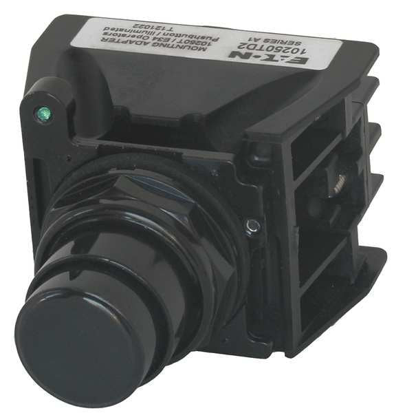 Hazardous Location Push Button with Contacts, 30 mm, 1 NC, 1 NO, Black