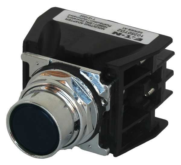 Hazardous Location Push Button with Contacts, 30 mm, 1 NC, 1 NO, Black
