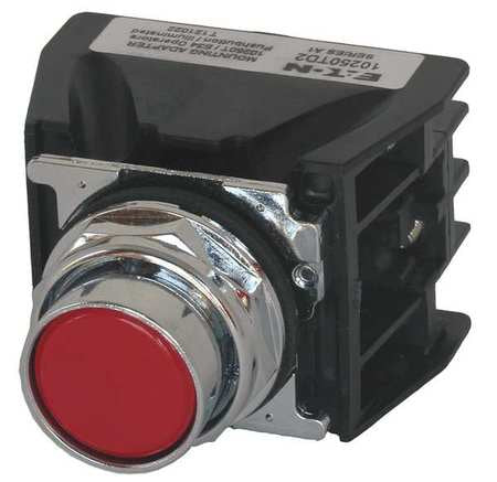 Hazardous Location Push Button with Contacts, 30 mm, 1 NC, 1 NO, Red