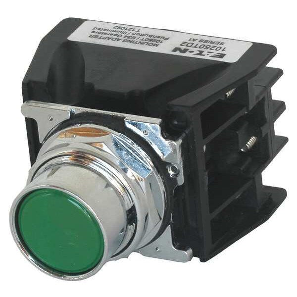 Hazardous Location Push Button with Contacts, 30 mm, 1 NC, 1 NO, Green