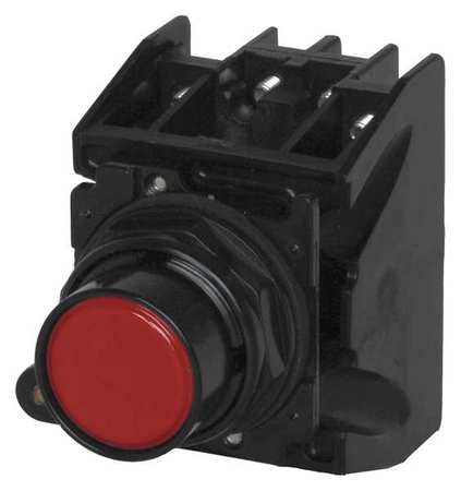 Hazardous Location Push Button with Contacts, 30 mm, 2 NC, 2 NO, Red