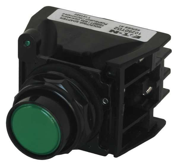 Hazardous Location Push Button with Contacts, 30 mm, 2 NC, 2 NO, Green