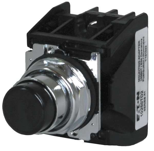 Hazardous Location Push Button with Contacts, 30 mm, 1 NC, 1 NO, Black