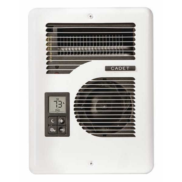 Recessed Electric Wall-Mount Heater, Recessed, 1000/1500/1600W W, 120/208/240V AC, White