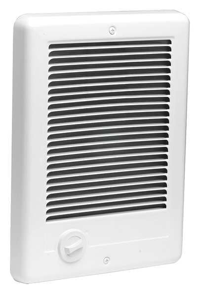 Recessed Electric Wall-Mount Heater, Recessed, 1000/750W W, 208/240V AC, White