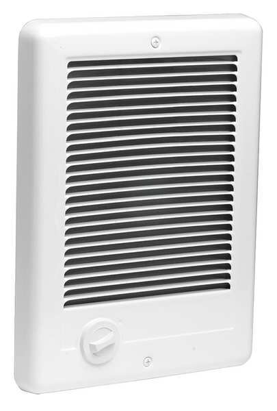 Recessed Electric Wall-Mount Heater, Recessed, 1500/1125W W, 208/240V AC, White