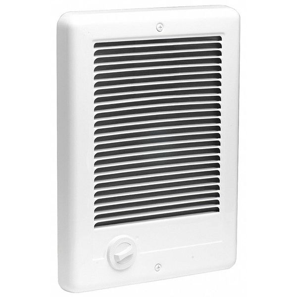 Electric Wall Mount Heater, 12 in H Grille, Recessed, 1000W, 120V AC, White