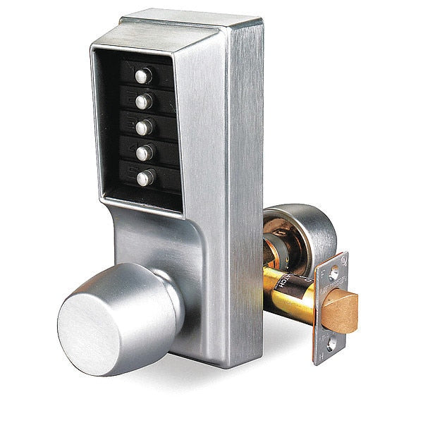 Push Button Lock, Entry, Satin Chrome