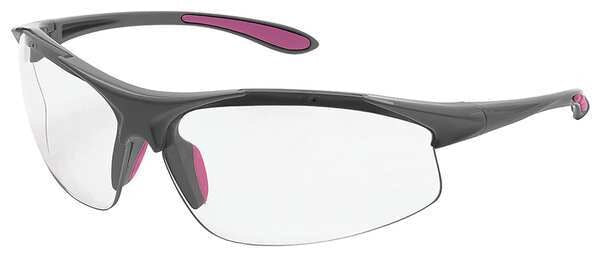 Safety Glasses, Wraparound Clear Polycarbonate Lens, Scratch-Resistant