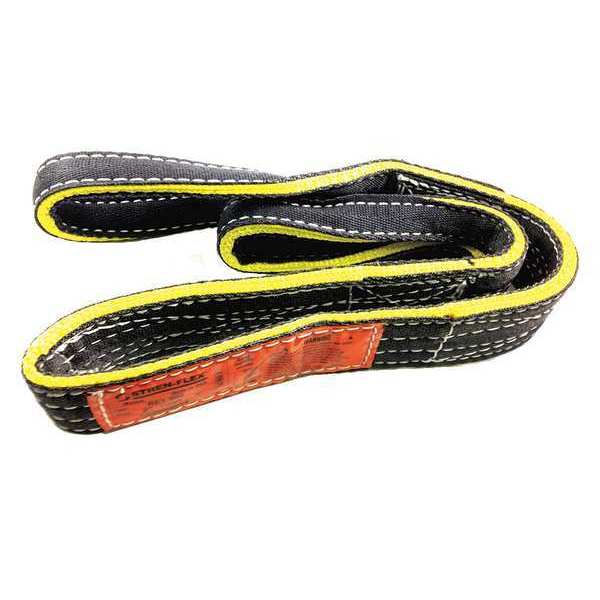 Synthetic Web Sling, Reverse Eye, 3 ft L, 2 in W, Nylon, Black