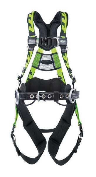Full Body Harness, Vest Style, S/M, Polyester, Green