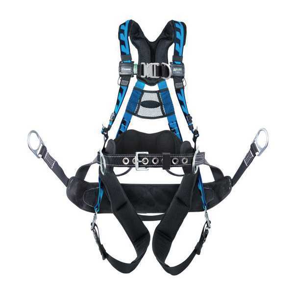 Full Body Harness, Vest Style, L/XL, Polyester, Blue