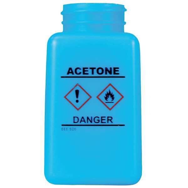 Graduated Acetone Bottle, 6 oz., HDPE, Blue