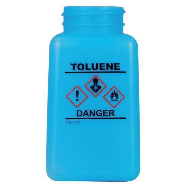 Graduated Toluene Bottle, 6 oz., HDPE, Blue