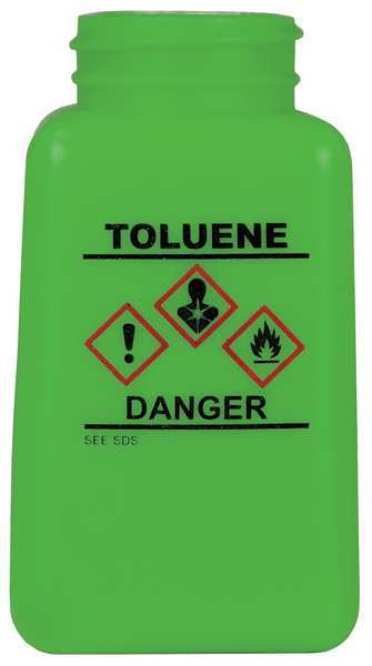 Graduated Toluene Bottle, 6oz., HDPE, Green