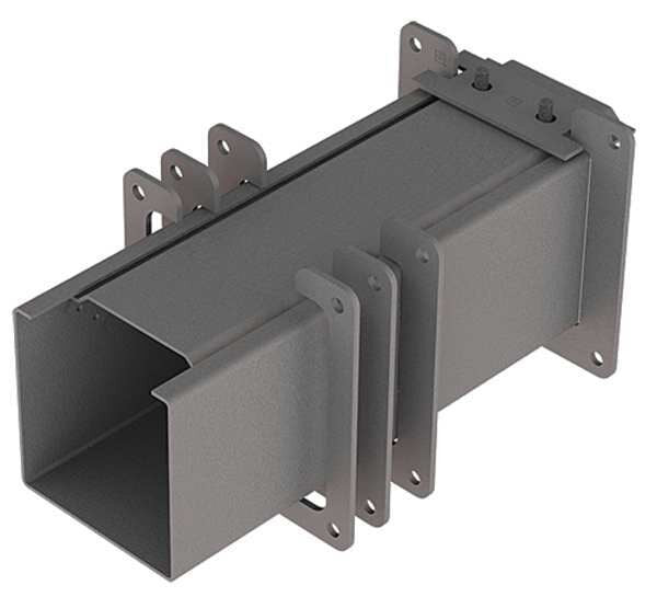 Telescope Fitting, Ind, Steel, 4in.Hx4in.L