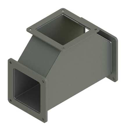Tee Fitting, Ind, Steel, 4in. H x 4in. L
