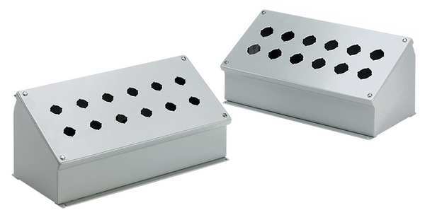 Pushbutto Enclosure, 7.25 in H, Mild Steel