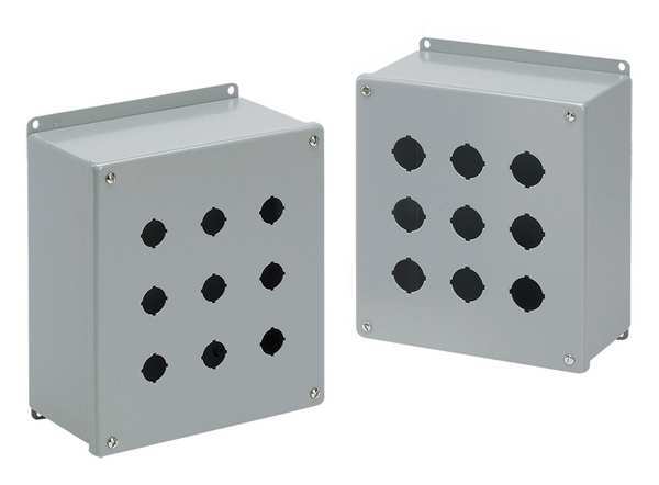 Pushbuttn Enclosure, 6.00 in H, Mild Steel