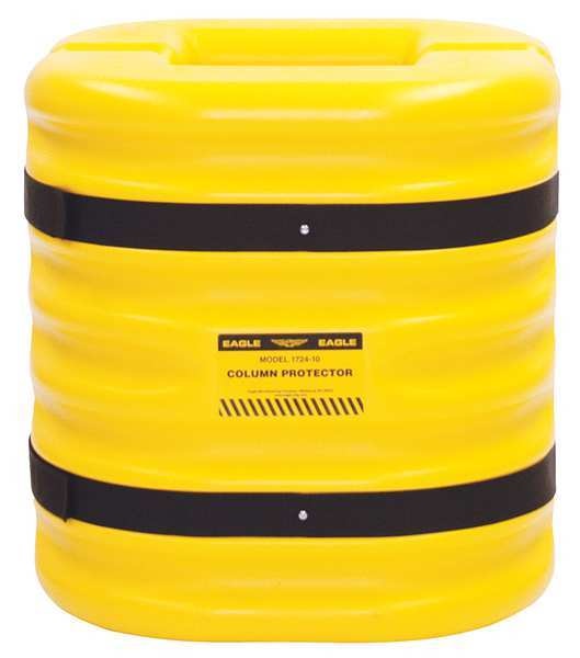 Column Protectr, Fits 8 in., HDPE, Yllw