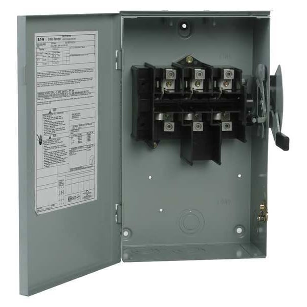 Nonfusible Safety Switch, General Duty, 240V AC, 3PST, 100 A, NEMA 3R